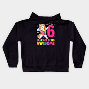 Years Old Unicorn Dabbing 6th Birthday Girl Unicorn Party Kids Hoodie